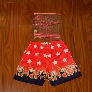 Eric Emanuel Red and Black Athletic Shorts